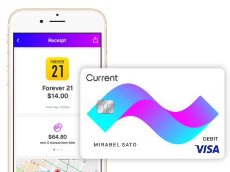 Current to add bank account features to teen debit card Current to add bank account features to teen debit card